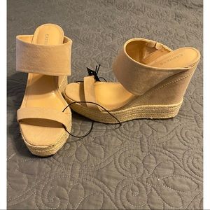 Express Platform Tan Wedges